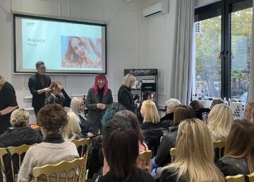 Frizerska edukacija sa publikom, demonstracija tehnike bojenja kose